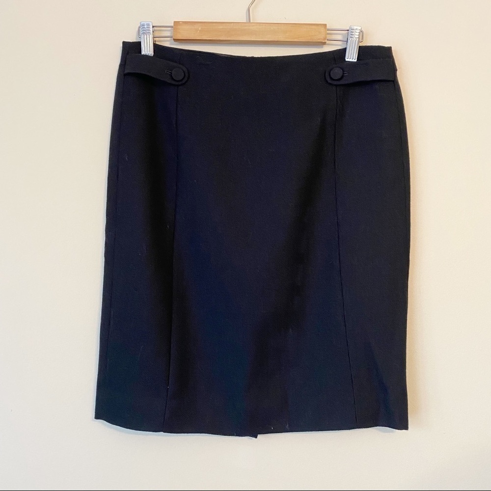 J. Crew 100% Wool Black Pencil Skirt Nwt - 6